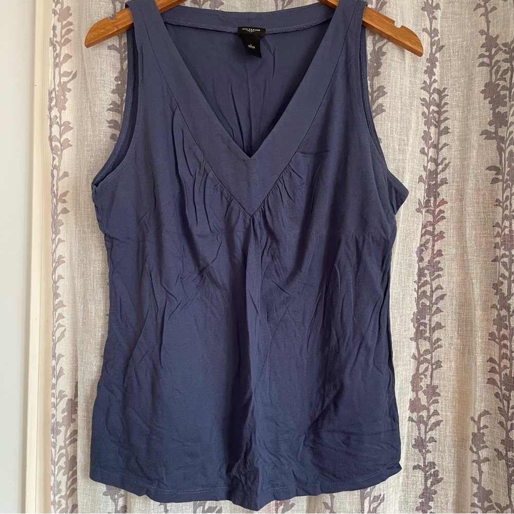 Ann Taylor Blue Sleeveless Tank Top